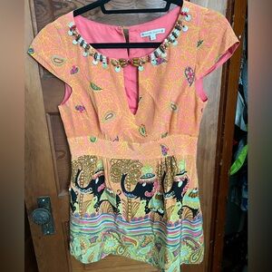 Nanette Lenore size 6 silk beaded top
